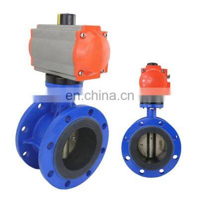 Bundor pneumatic actuator flanged connection butterfly valve