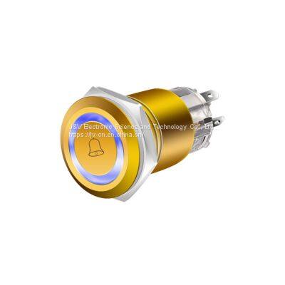 J&V 19MM Golden White Wave Metal Button Switch