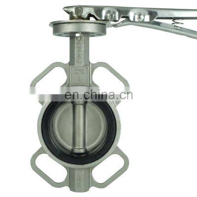 China DKV DN50 DN80 stainless steel wafer type  epdm rubber seal butterfly valve for water steam