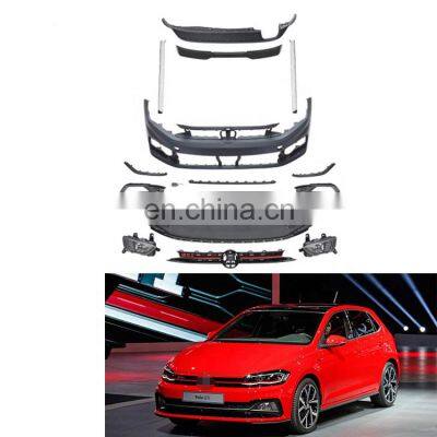 Polo GTI Style PP Unpainted Bumper 2018 Auto Car Front Bumper Rear bumper for VW Polo GTI MK6 2019 2020