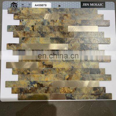 Non-Toxic,tasteless Sticker Adhesive Paper Ceiling TilesBlack and Golden Mosaic Wall 3M Adhesive Laminate Pvc Tile photo-5