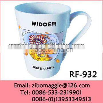 Fine Porcelain Coffee Mugs With Zodiac Design for Conic Promotion Mug for Decoration