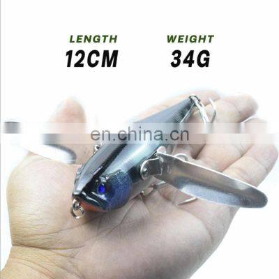 New Design 5 Colors 12cm 34g Metal Wing Popper Bait Fishing Gear Wholesale Topwater Fishing Popper photo-3