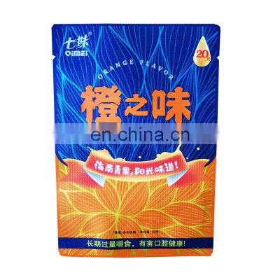 Custom printed smell proof food grade aluminated foil three side seal bag with tear norch for dried snack  food