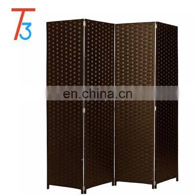Eco-friendly 4 Panel Waterproof and Foldable Room Divider Wood Screen photo-2