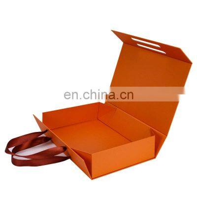 Decorative cardboard gifts package box containers with handles paper flat pack bridesmaid gift black packaging boxes