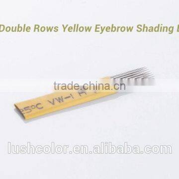 Permanent makeup 9M1 15M1 double rows yellow eyebrow embroidered shading blade