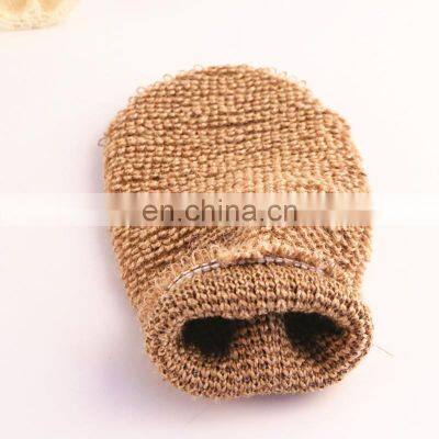 Custom Logo Natural Hemp and Bamboo Fiber Bath Shower Gloves Mitt Exfoliating and Body Scrub Silk Exfoliating Gloves photo-2