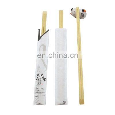 Wholesale Custom Print Disposable Bamboo Hashi Chopsticks With Individual Open Paper Sleeve