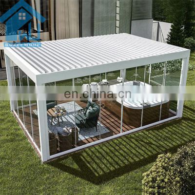 DIY Popular Rainproof Aluminum Sun Shading Louvers Pergola Roof For Deck