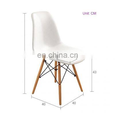 Wholesales Nordic Wooden Legs Plastic Chair Dining Chairs Leather Dining Room Chairs DC125 photo-4