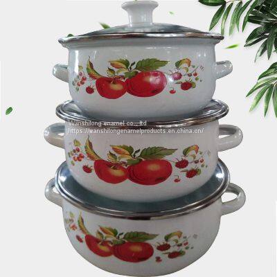 bule enamel cookware/enamel casserole sets with enamel lid wholesale