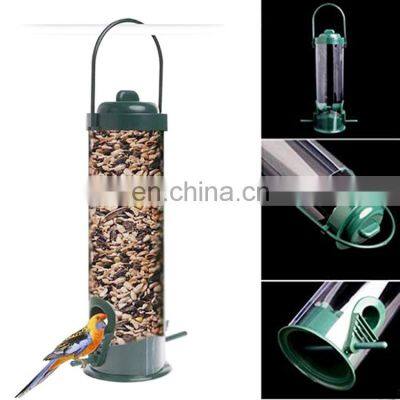 Best Selling Outdoor Hanging Plastic Transparent Tube Bird Feeder for Seeds photo-4