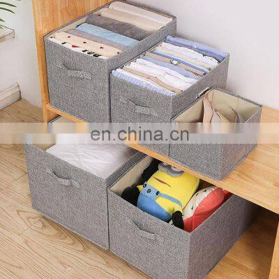 Creative Folding Basket Bedroom Large Multi Clothes Hardware Fabric Cube Organizer Lid Storage Box Bin