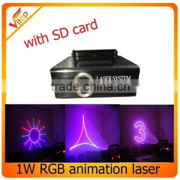 1w laser with SD card america led dj laser light disco party stage lighting