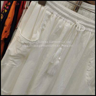 Fairy Lace Stitching Pocket Cotton Skirt~2023 Early Spring New Style European and American Style Sweet A-line Skirt photo-4