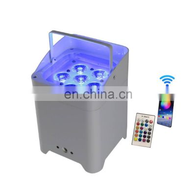 Mini stage lamp 6x18w wedding stage event battery powered IR remote control wireless