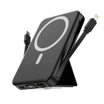 Portable Mini Nagnetic Power Bank Large Capacity 10000 mah Wired and Wireless Mobile Phone Charging Station With Power Bank