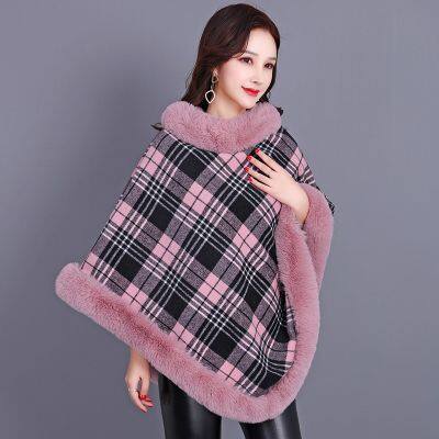 Imitation Fur Round Neck Plaid Sleeveless Coat Thickened Cape 2025 New Model photo-4