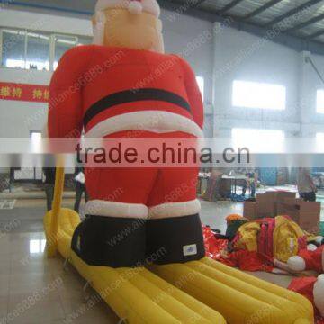 oxford cartoon skiing santa claus inflatable mascot