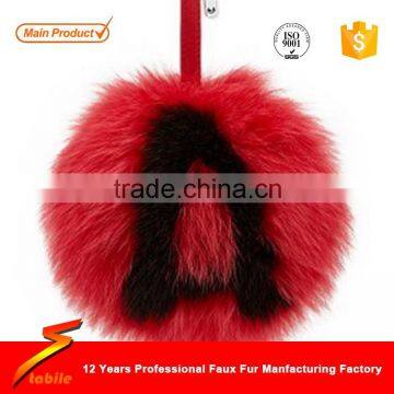 STABILE Wholesale fox fur key chain pom pom trim