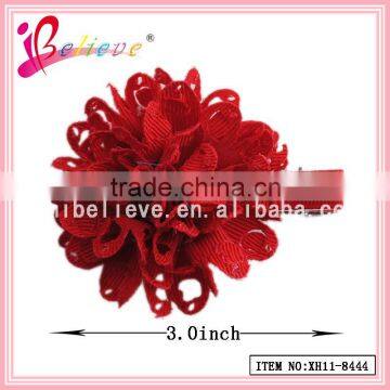 Super Hot Sale Solid Ribbon Flower Fancy Hair Clips for Girls Fashion Jewelry (XH11-8444) photo-2