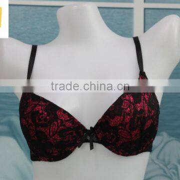 2016 New designed lace front closure lady hot sell sexy mature bra push-up