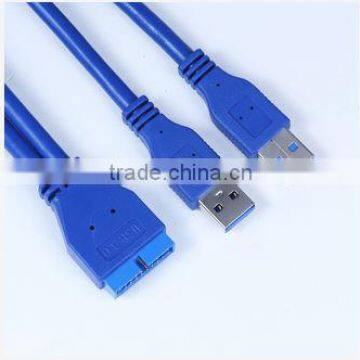 2-Port USB 3.0 Male to Motherboard 20-Pin Male Cable