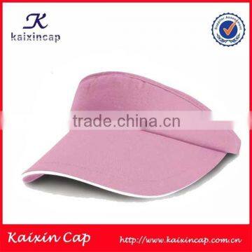 promotional cheap custom made 100% cotton sandwich brim sun visor cap 100% cotton