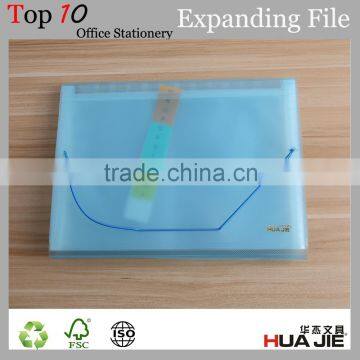 Translucent Color Plastic A4 Document Storage Bag Carrying Case With Elastic Closure Decorative Expanding File Folders