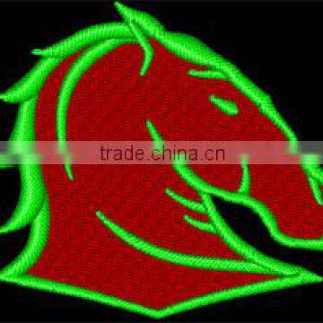 Popular horse head embroidery patches 100% customized badges for jackets