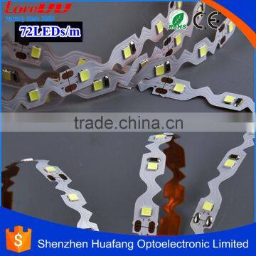 Factory directly selling 12v/24v S Shape led strip 72LEDs/m flexible and trimmable led strip light