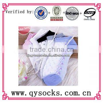 Ladies lace jacquard teen girl ankle spring socks