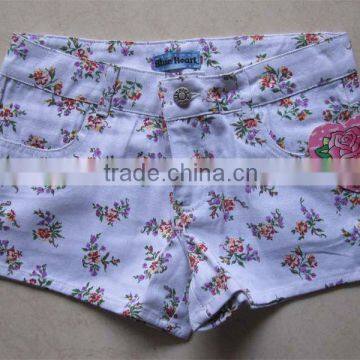 2013 fashion flower print girl's stretch shorts for USAmarket