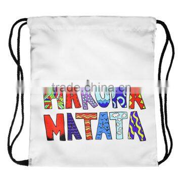 new design 3d HAKUNA MATATA full printing drawstring toiletry bag