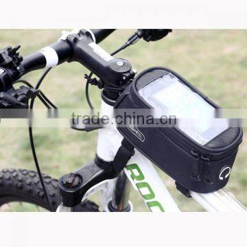 Black Bike Bicycle Smart Phone Frame Tube Pouch Bag Case Holder(12496)