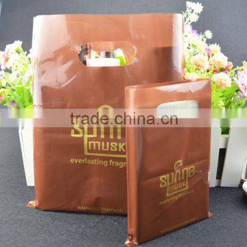 die cut PE plastic shopping bag / ldpe die cut handle plastic bags