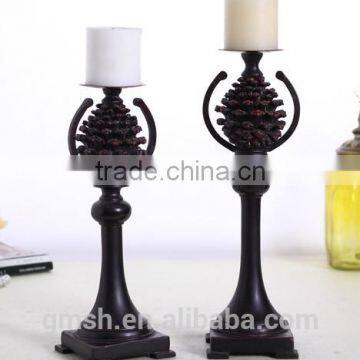 Wholesale A pair of Traditional columnar type candle holder,resin antique candle holders