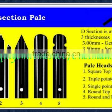 Plastic coated palisade fencing