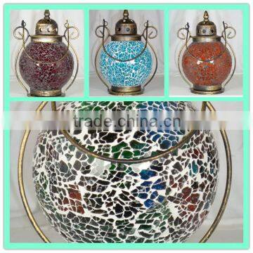 Mosaic Glass Hurricane Oil Lantern Pictures photo-3