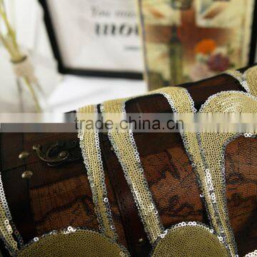 Sequin Embroidery ;3mm+3mm Gold Embroidry Cloth;Polyester Fibere Cl;dress, Home Textile Toys Crafts Use photo-3