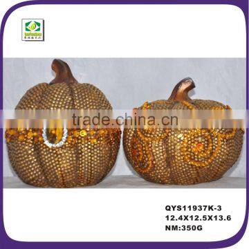 Promotioal good price sparkle artificial orange pumpkin