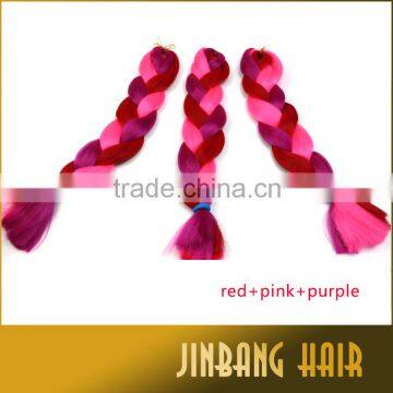 Colorful Synthetic Crochet Braiding Hair Extension Synthetic Ombre Marley Hair Braid Rainbow Jumbo Braid Hair photo-2