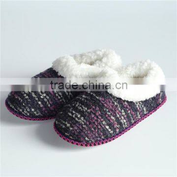 Woman special knitted indoor slipper with heal