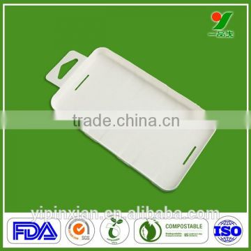 Wholesale eco-friendly biodegradable sugarcane fiber phone case packaging tray with bagasse pulp