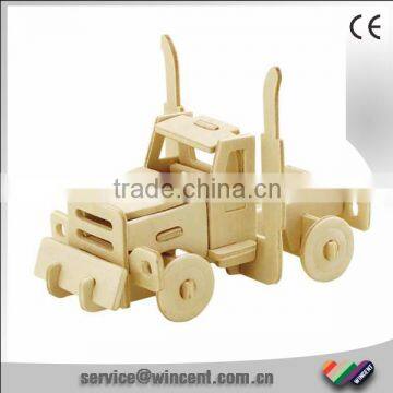 CE Certificate Available Wooden Trailer Assembling Puzzle For Kids