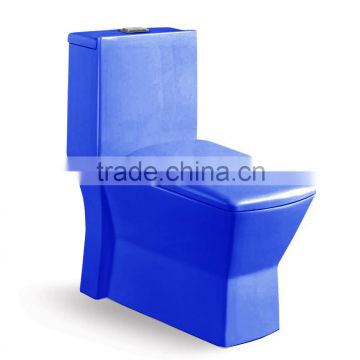 china manufacturer one piece light blue colored toilet