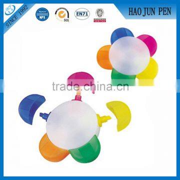 Promotional 5 Color Highlighter Pens ,Multicolor Flower Highlighter Pens With Logo