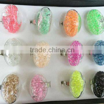 2014 Top Design Glass Globe Ball DIY Ring Glass Ring liquid glass ring Glass Bubble Ball Ring Christmas Ring GHBR-029