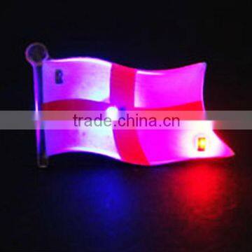 LED flashing flag badge